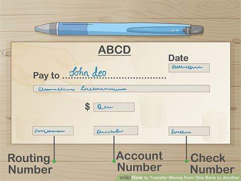How to transfer funds from one bank to another with .